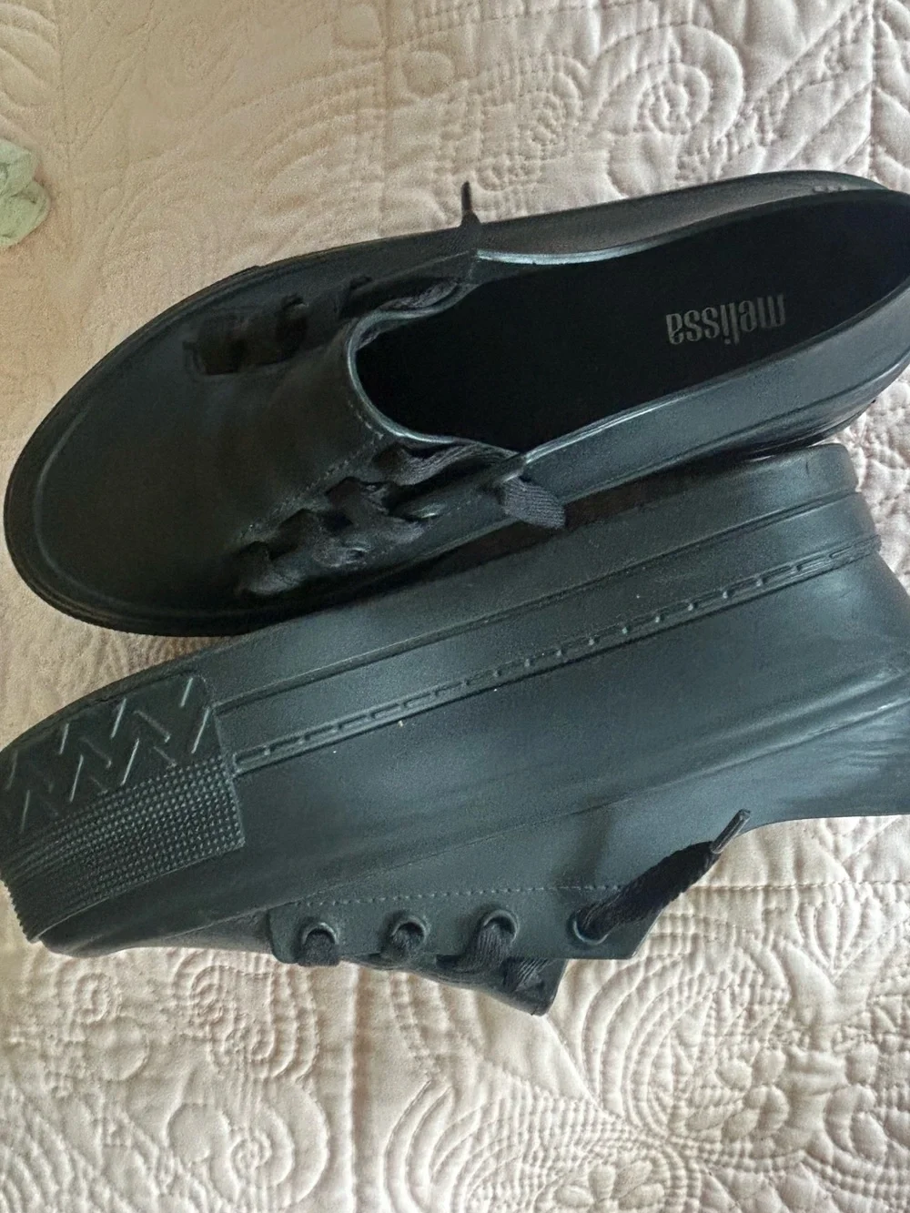 Melissa Ulitsa Black Women's Platform Lace-Up Sneakers